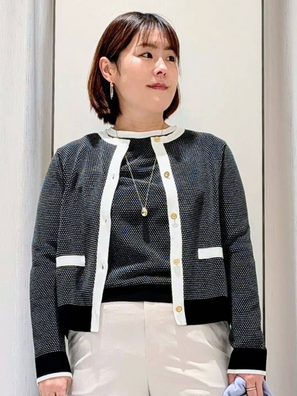 Onumaさんの「UNTITLED｜◆【アンサンブル可/洗える】配色ハイゲージニットトップス」を使ったコーディネート