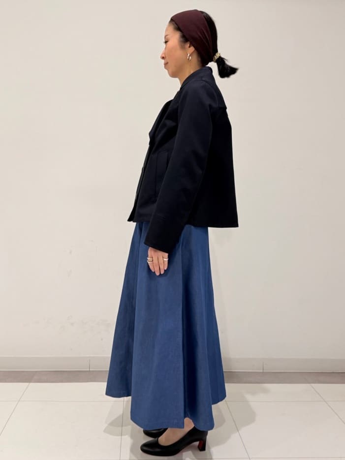 MIYAKAWAさんの「DRESSTERIOR｜【接触冷感/吸水速乾】クールタッチ デニムライク タックスカート」を使ったコーディネート