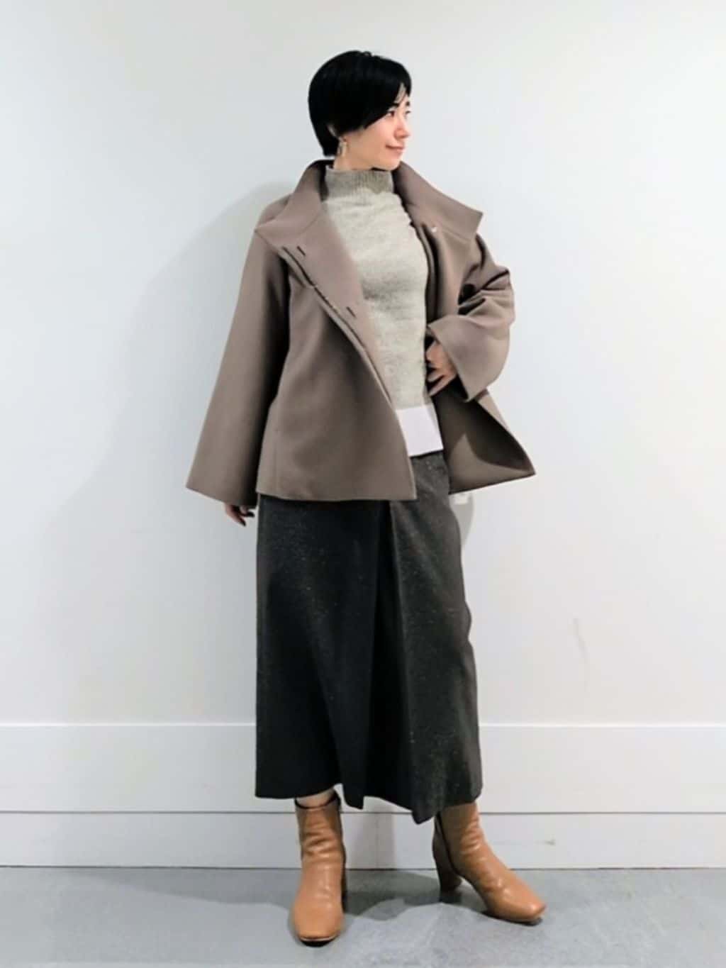 ミズタさんの「UNTITLED｜【8色展開/洗える】ウールカシミヤ ハイネックニット」を使ったコーディネート