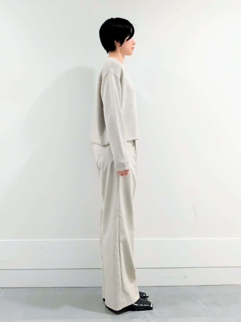 ミズタさんの「UNTITLED｜【洗える/後ろウエストゴム】シャンブレーワイドパンツ」を使ったコーディネート