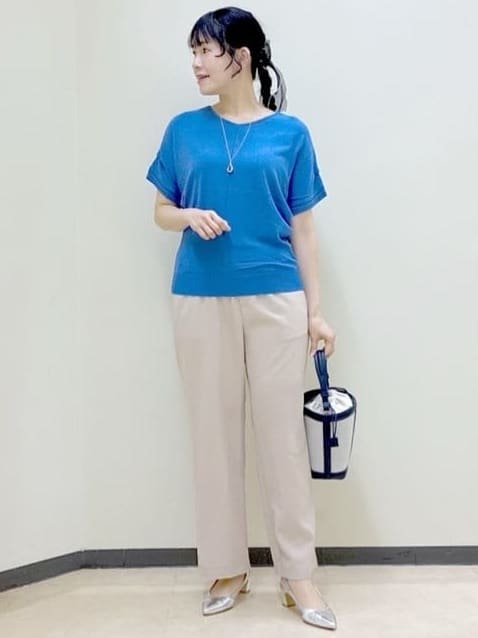  beni_gingerさんの「Reflect｜【選べる7色◎／手洗い可／二の腕カバー】半袖ニット」を使ったコーディネート