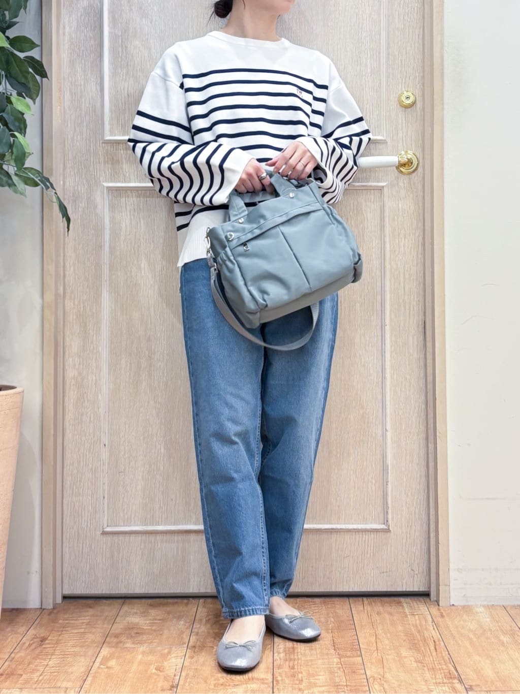 なみさんの「SHOO･LA･RUE｜楽にきちんと見られたい　大人カジュアルボーダーニット」を使ったコーディネート