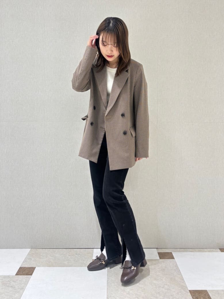 せらら⭐️さんの「ESPERANZA｜ビジュー付リボンローファー」を使ったコーディネート