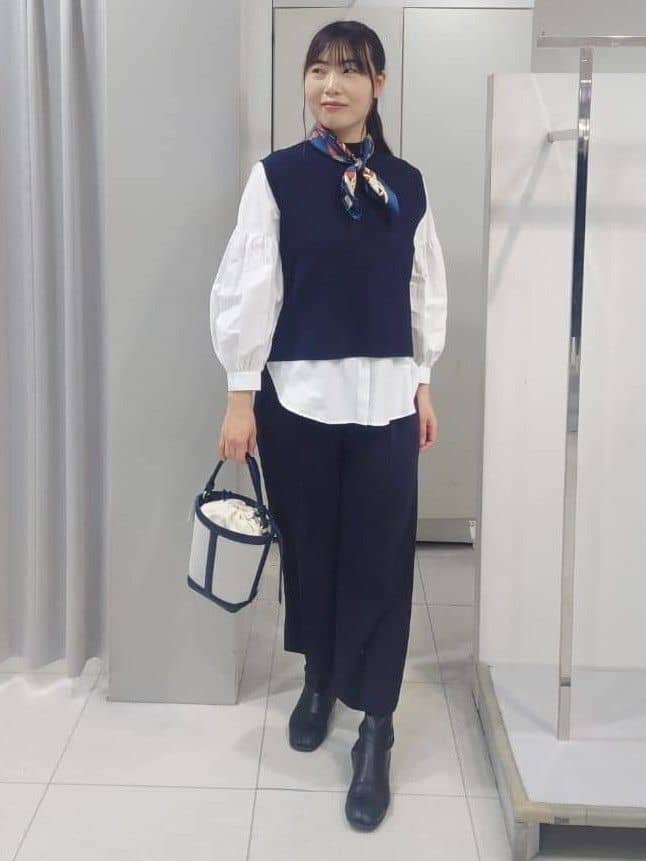 AZUSAさんの「Reflect｜【レイヤードにおすすめ◎】バンドカラーボリュームスリーブシャツ」を使ったコーディネート