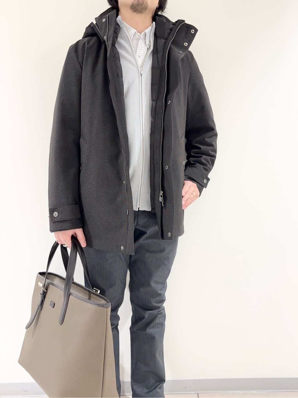 及川さんの「TAKEO KIKUCHI｜【3WAY】ドビー ダウンライナー付ブルゾン」を使ったコーディネート