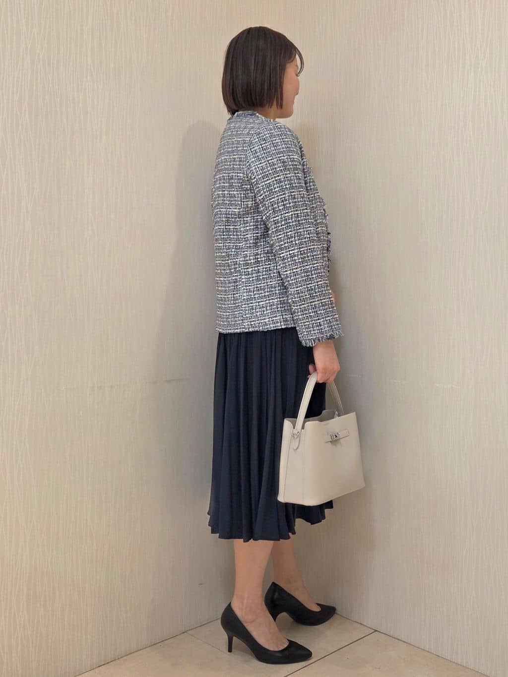 naokoさんの「UNTITLED｜◆【洗える/ストレッチ性/軽い】ノーカラージャケット」を使ったコーディネート