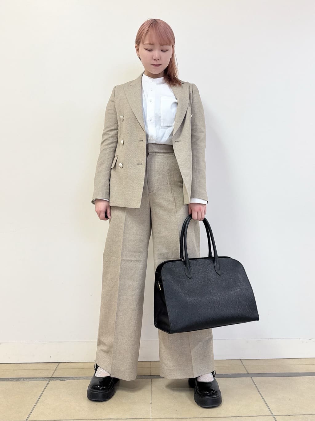 なかもとあきさんの「DRESSTERIOR｜【セットアップ可】リネンブレンドダブルブレストジャケット」を使ったコーディネート