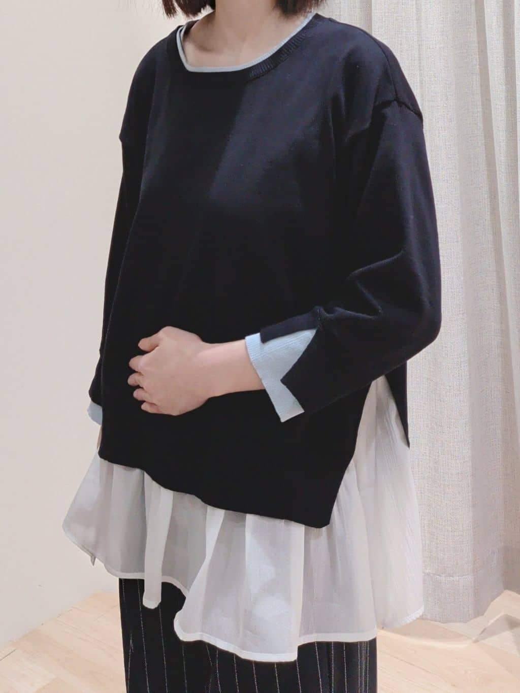 Yuiさんの「grove｜リネンライクストライプワイドパンツ」を使ったコーディネート