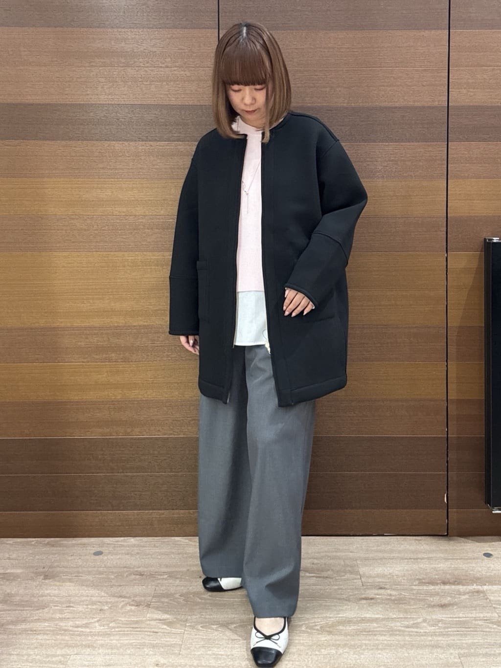 yumeさんの「OPAQUE.CLIP｜リバーシブル配色ノーカラーコート【洗濯機OK】」を使ったコーディネート