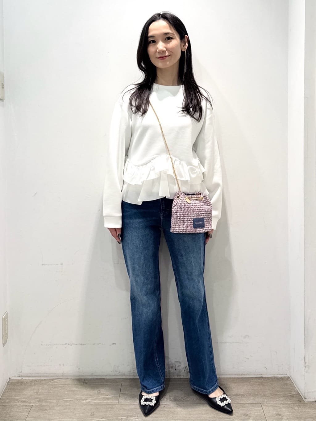 yuicciさんの「OPAQUE.CLIP｜裾フリルドッキングトップス【洗濯機OK】」を使ったコーディネート