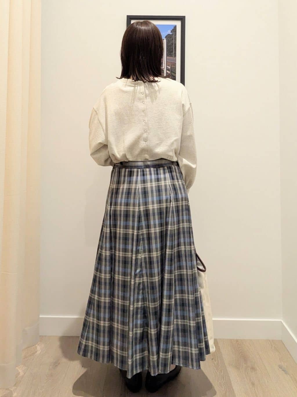 enさんの「Dessin｜レザー調スクエアトゥ  フラットパンプス」を使ったコーディネート