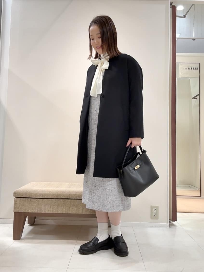 YUIさんの「UNTITLED｜【洗える/細見え】ツイード ジャンパースカート」を使ったコーディネート
