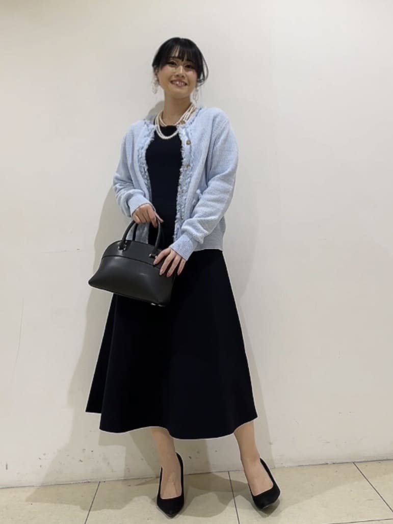 watanabeさんの「UNTITLED｜【洗える/ジャケット風】ツイードニットカーディガン」を使ったコーディネート
