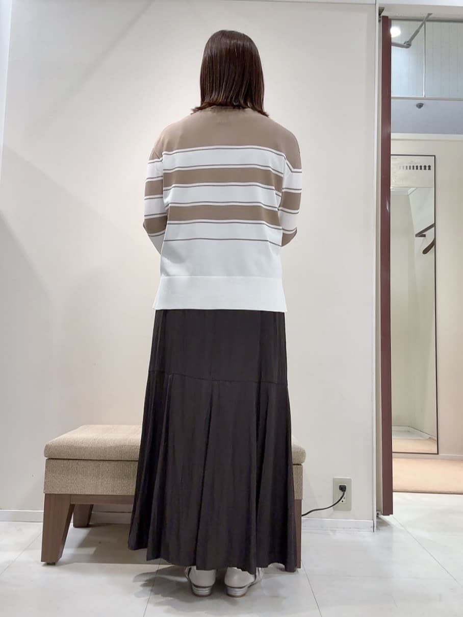 YUIさんの「UNTITLED｜◆【洗える/ゆったり】ボーダーボートネックニット」を使ったコーディネート