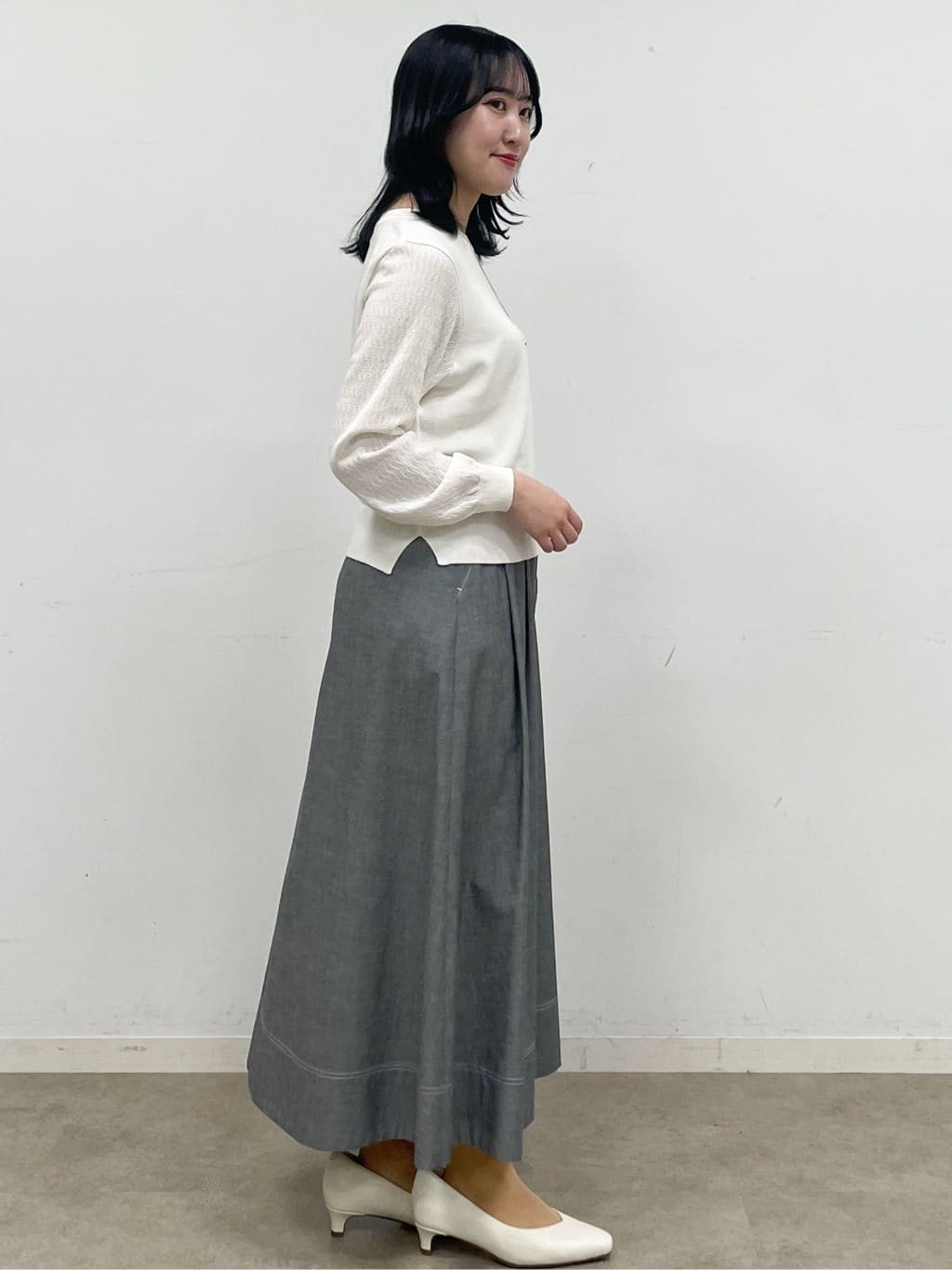 yukariさんの「Reflect｜透かしスリーブデザインハイゲージニット」を使ったコーディネート