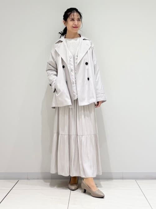 kayoさんの「INDIVI｜【撥水／UVケア／2WAY】超軽量ライナー付ライトトレンチコート」を使ったコーディネート