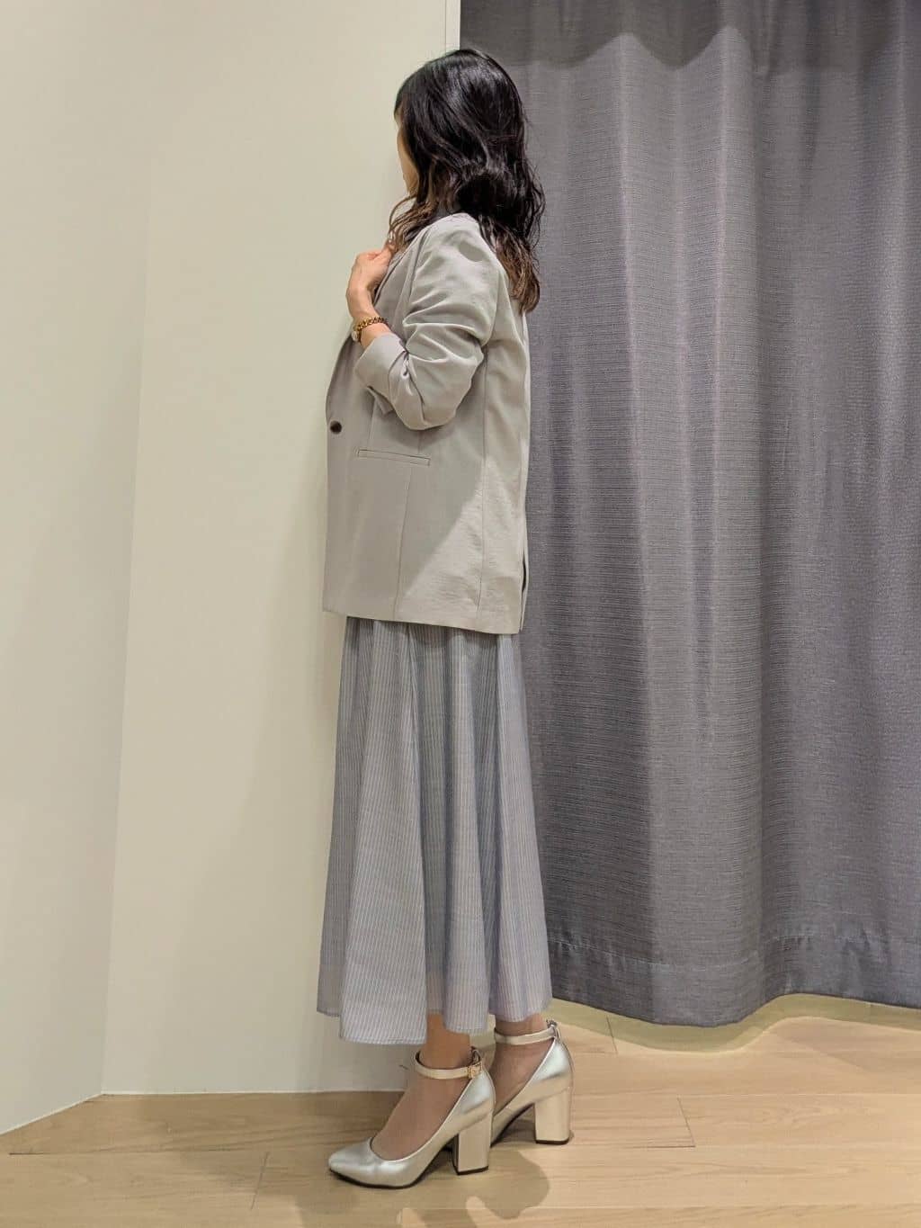 miiさんの「INDIVI｜【洗える／UVケア／麻調】シングルジャケット」を使ったコーディネート