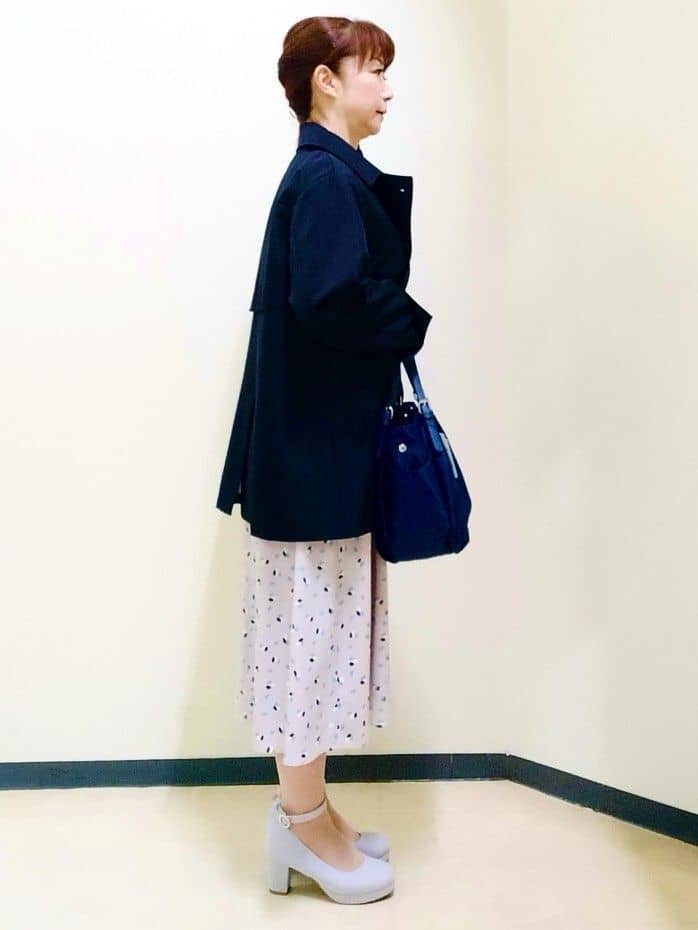 花さんの「Reflect｜【セレモニー／通勤／おでかけに◎】フラワープリントボウタイワンピース」を使ったコーディネート