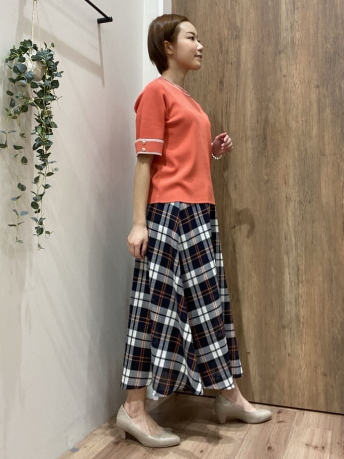 まなしぃさんの「grove｜新色追加！【シリーズ累計36万枚/名品ニット】やわらかドライタッチ 袖メッシュ編みニット」を使ったコーディネート