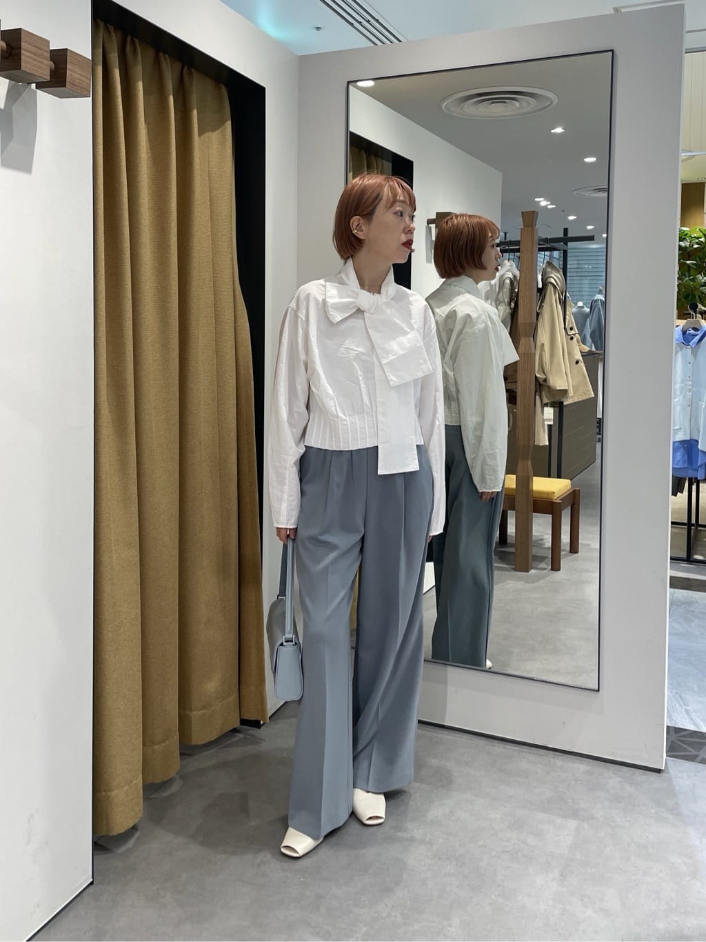 mikuさんの「INDIVI｜Comfy SET UP｜イージーストレートワイドパンツ【セットアップ対応／通勤／カセット服／接触冷」を使ったコーディネート