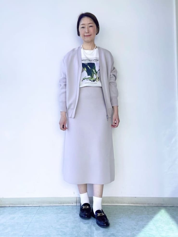 aliceさんの「UNTITLED｜◆【軽羽織り/セットアップ可】ジップアップニットカーディガン」を使ったコーディネート