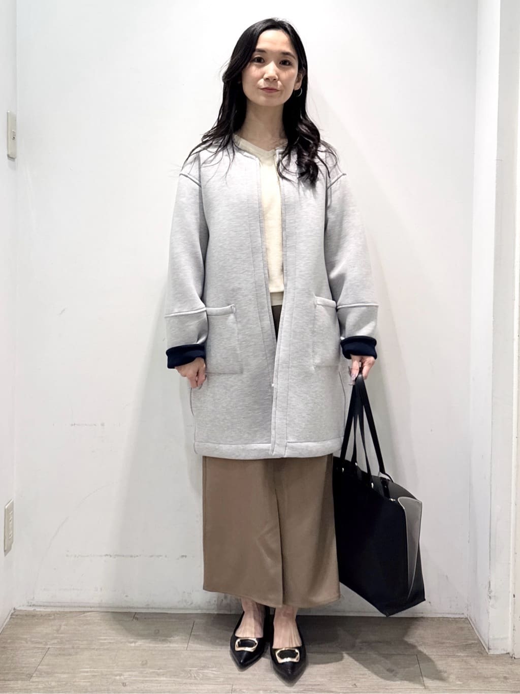 yuicciさんの「OPAQUE.CLIP｜リバーシブル配色ノーカラーコート【洗濯機OK】」を使ったコーディネート