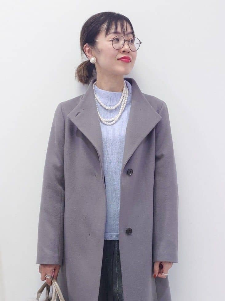 MUTSUKOさんの「UNTITLED｜【きれいめ/スタイリッシュ】2WAYスタンドカラーロングコート」を使ったコーディネート