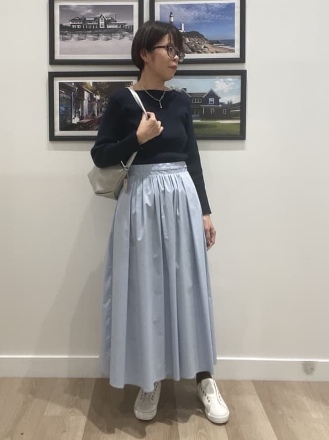 Naoさんの「Dessin｜【洗える】ボートネックリブニット」を使ったコーディネート