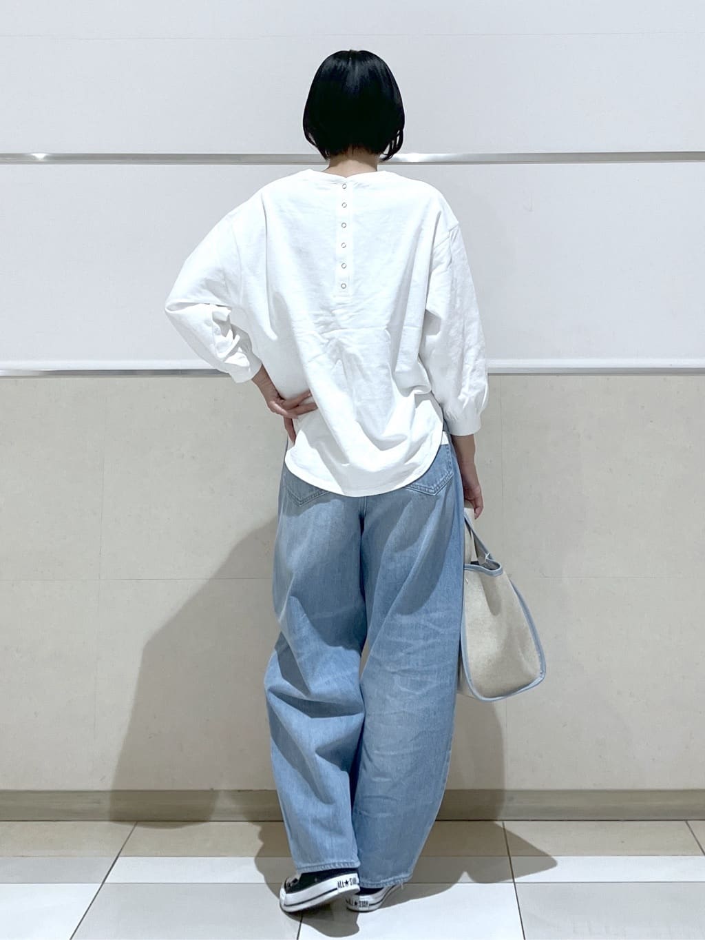 eriko さんの「Dessin｜【360度可愛い・洗える】バックヘンリーカットソー」を使ったコーディネート