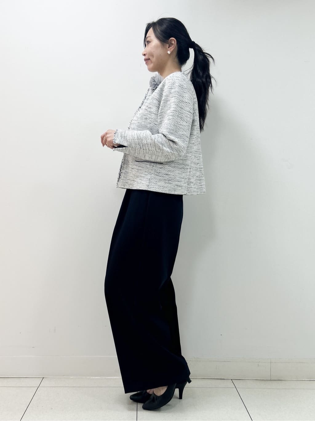 Kaiさんの「Dessin｜ツイードクルーネックジャケット」を使ったコーディネート