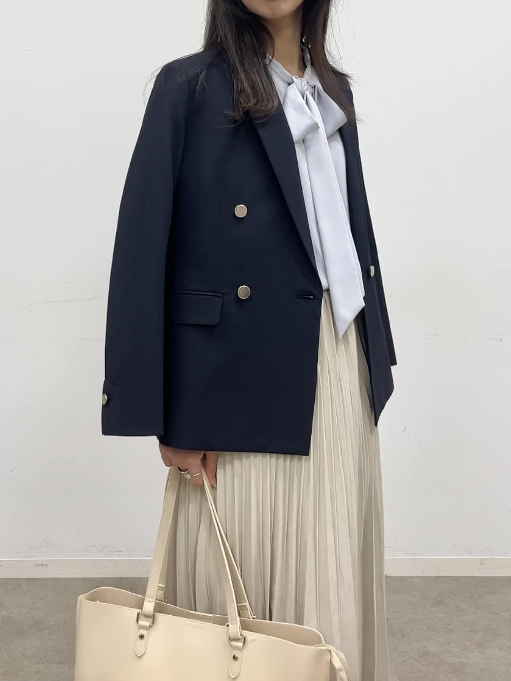 cotaniさんの「SHOO･LA･RUE｜【セットアップ可/S-LL/洗濯機可】マニッシュに決まる ダブルブレストジャケット」を使ったコーディネート
