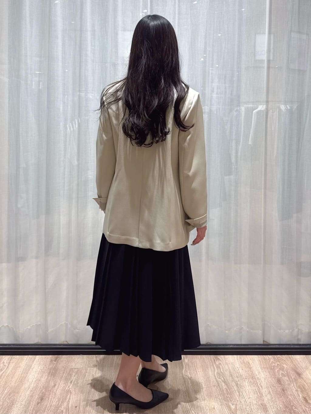 ぞうげさんの「OPAQUE.CLIP｜金ボタンダブルブレストテーラードジャケット／セットアップ対応【洗える】」を使ったコーディネート