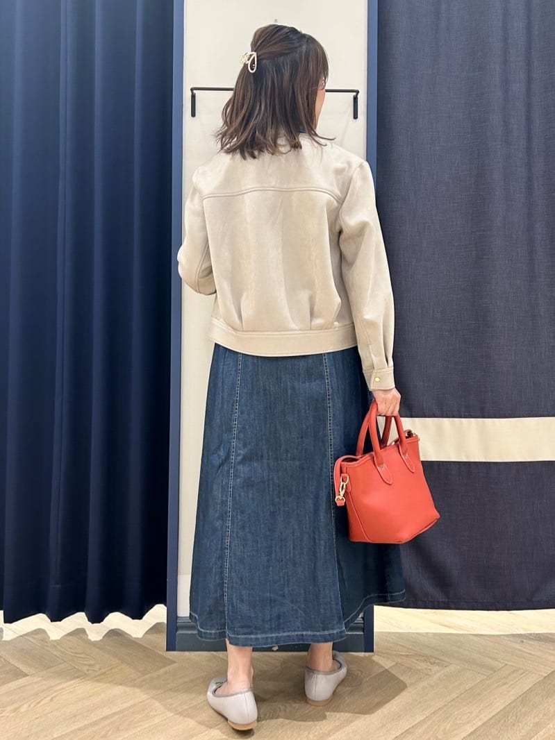 Orikaさんの「grove｜【貴島明日香さん着用】デニムフレアワンピース」を使ったコーディネート