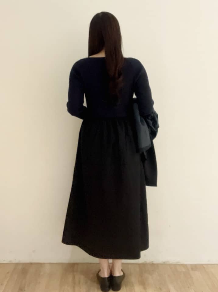 yukikaさんの「OPAQUE.CLIP｜リブニットドッキングワンピース【洗濯機OK】」を使ったコーディネート