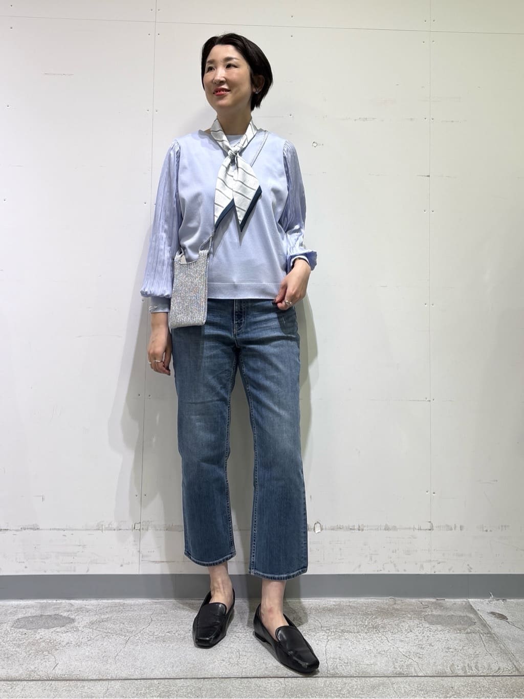 yuriさんの「INDIVI｜【洗える／華やか】袖プリーツニット」を使ったコーディネート