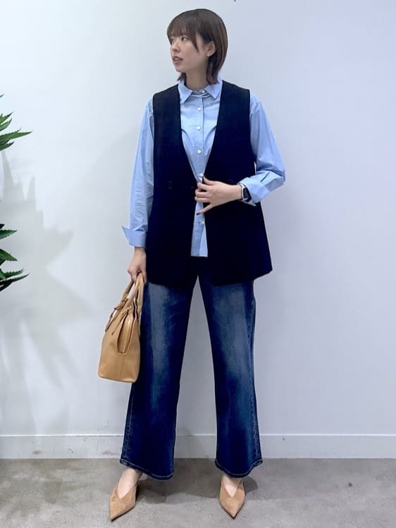 yukaさんの「UNTITLED｜【重ね着レイヤード/スーツブラウス】ファインブロードベーシックシャツ」を使ったコーディネート