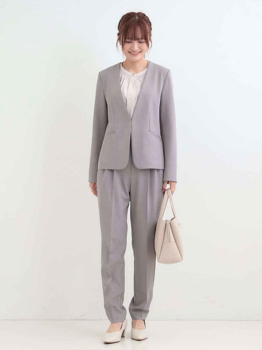 ゆゆさんの「SHOO･LA･RUE｜【洗濯機可/UV/SS-3L】すっきり好印象 ノーカラージャケット」を使ったコーディネート