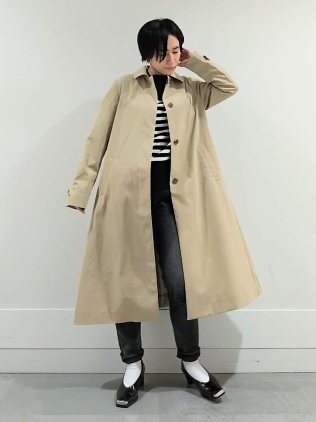 ミズタさんの「UNTITLED｜◆【はっ水/洗える】タスランステンカラーコート」を使ったコーディネート