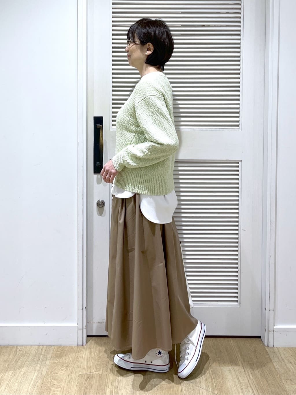 Miyazakiさんの「Dessin｜【体型カバー/レイヤード/洗える】ジョーゼットプルオーバーブラウス」を使ったコーディネート