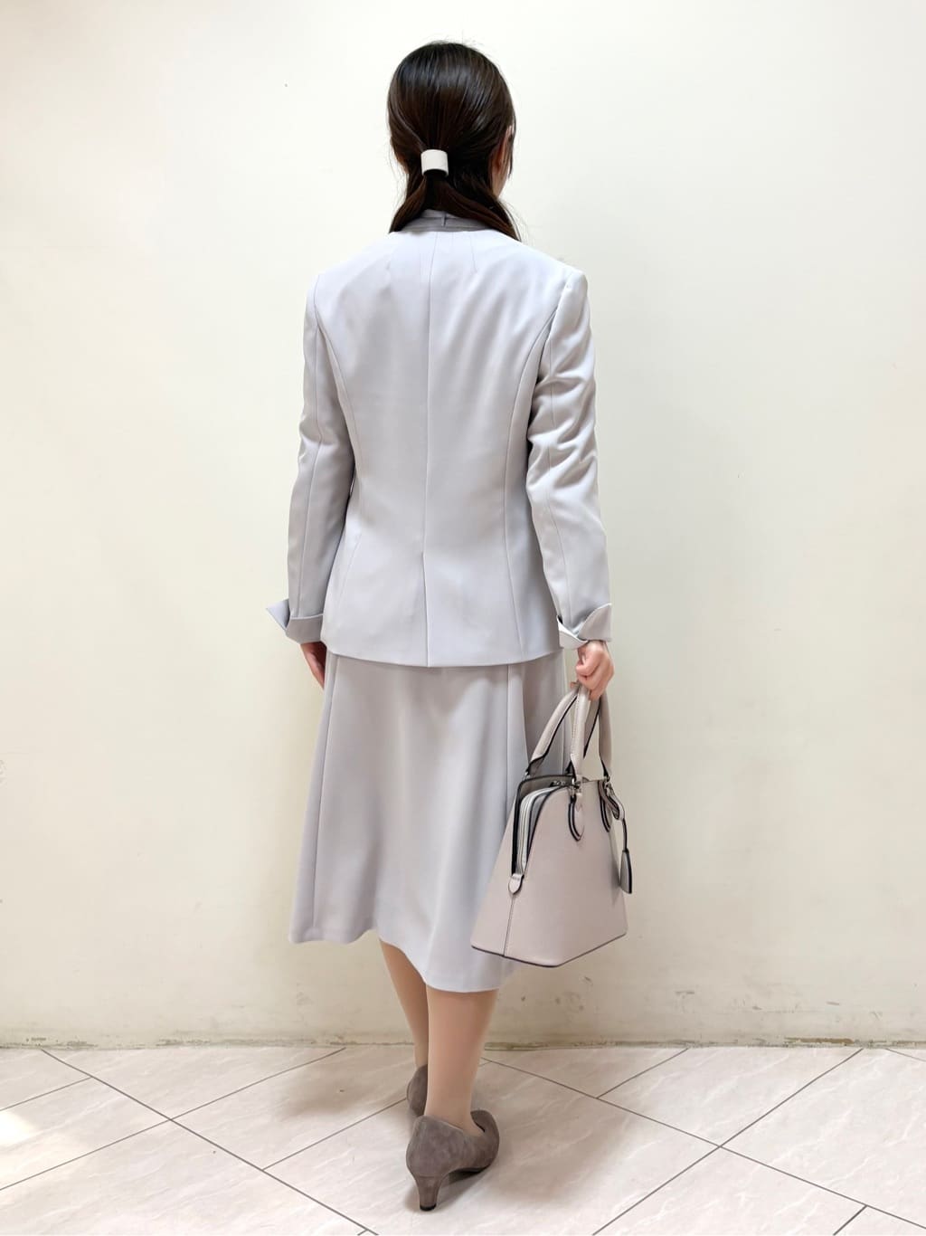 mikiさんの「Reflect｜【SS-4Lサイズ／通勤／セットアップ可】ノーカラージャケット」を使ったコーディネート