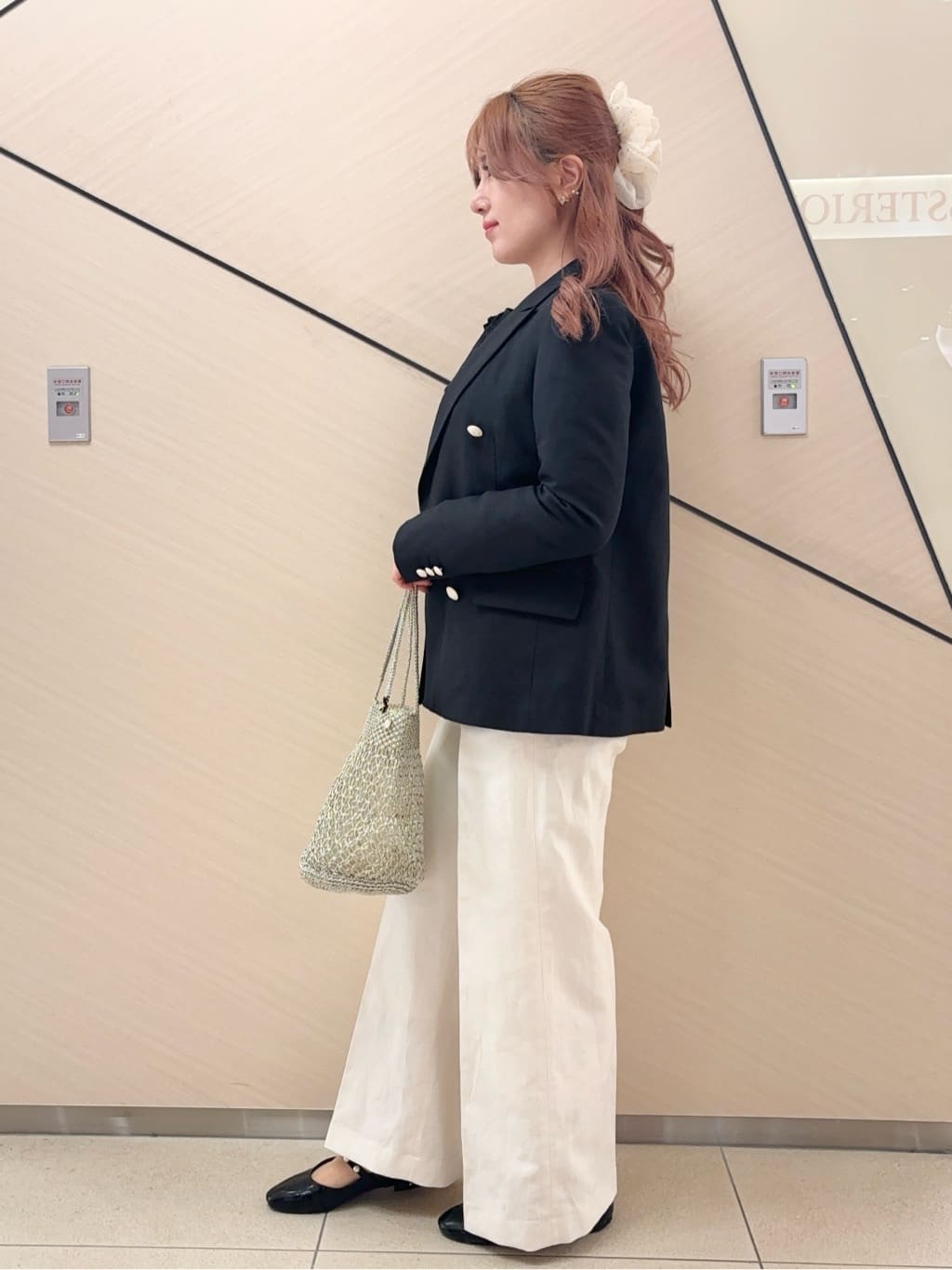 Rinaさんの「DRESSTERIOR｜◆【セットアップ可/ウォッシャブル】リネンブレンドワイドパンツ」を使ったコーディネート