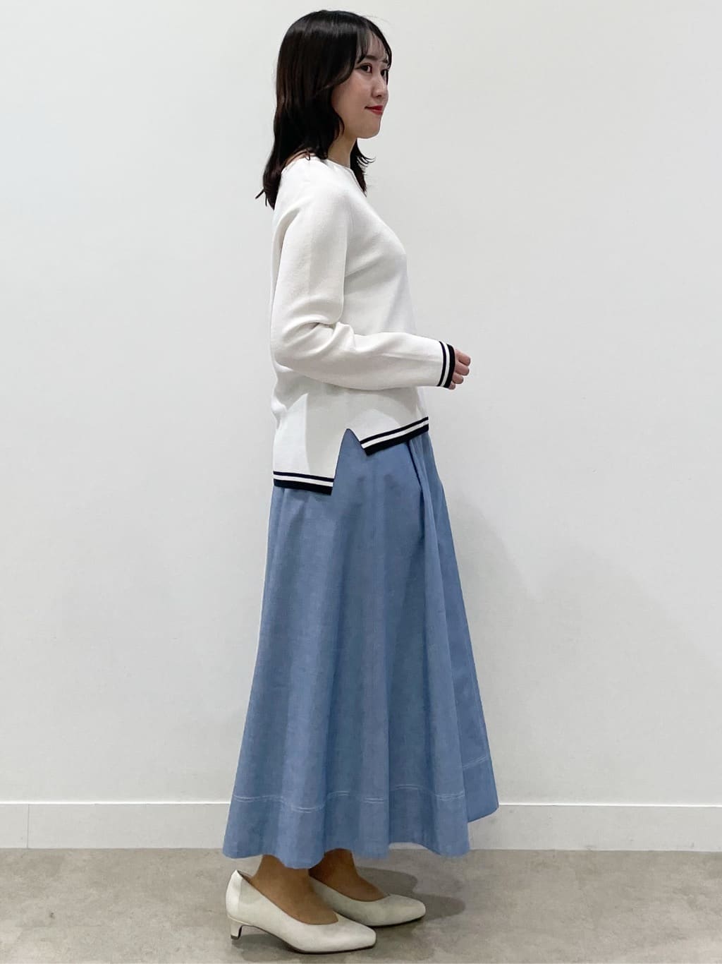 yukariさんの「Reflect｜ダンガリータックフレアスカート」を使ったコーディネート