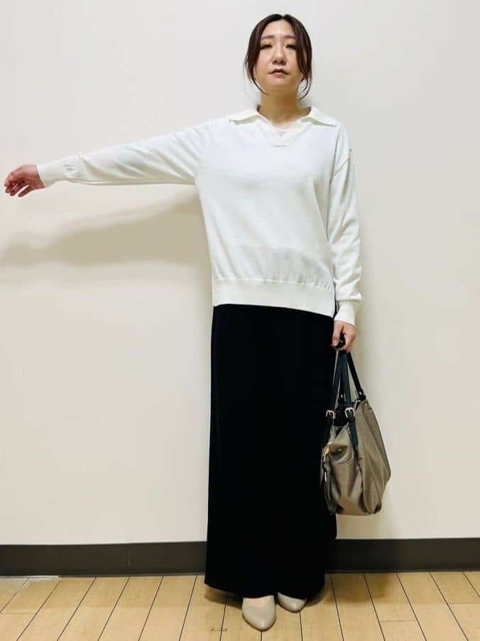 miiiさんの「Reflect｜スキッパーネックニットプルオーバー」を使ったコーディネート