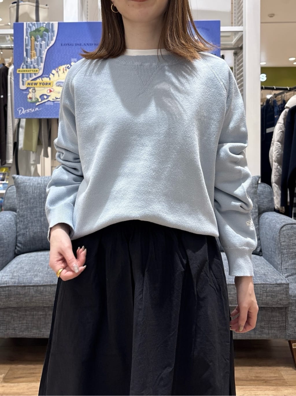 risaさんの「Dessin｜【洗える】スウェットライクニット」を使ったコーディネート