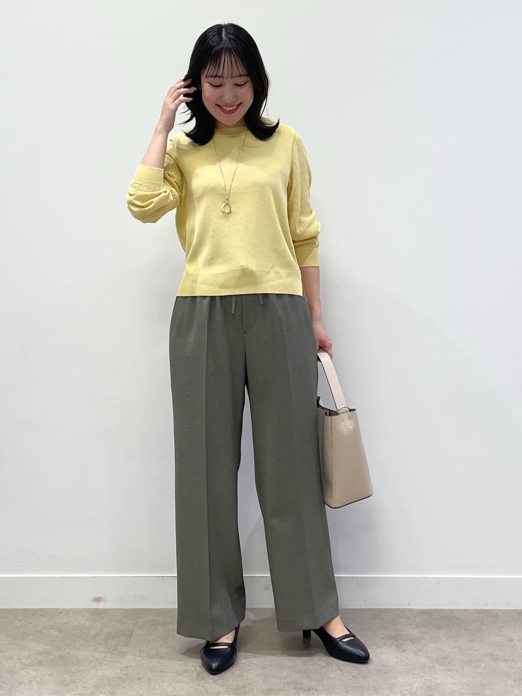 yukariさんの「Reflect｜透かしスリーブデザインハイゲージニット」を使ったコーディネート