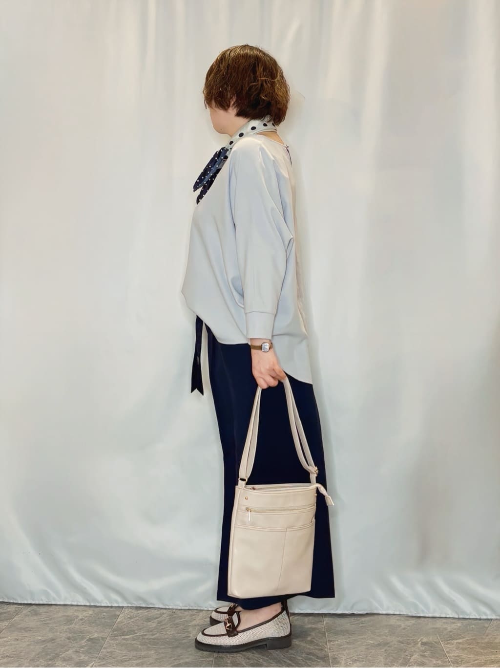 たみさんの「SHOO･LA･RUE｜【洗濯機可/S-LL】ハイウエストで美脚見え リボンクロップドワイドパンツ」を使ったコーディネート