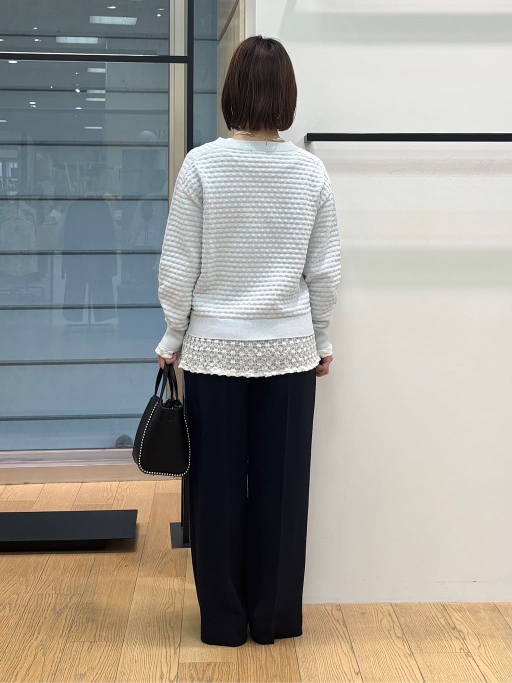 asamiさんの「INDIVI｜【洗える／凹凸編み】ジャカードニット」を使ったコーディネート
