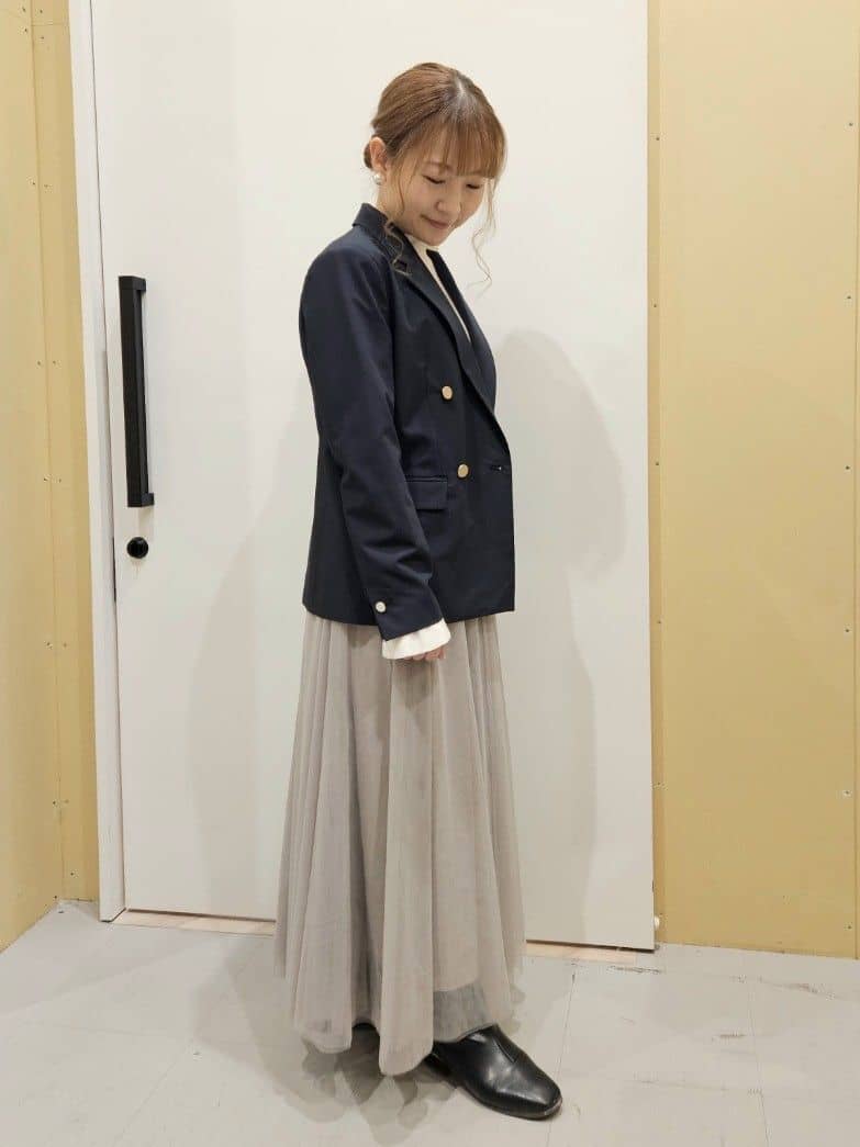 Ikumiさんの「SHOO･LA･RUE｜【セットアップ可/S-LL/洗濯機可】マニッシュに決まる ダブルブレストジャケット」を使ったコーディネート