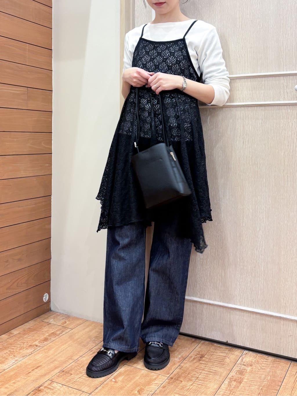 なみさんの「SHOO･LA･RUE｜【洗濯機可/S-LL】さらっと快適　麻調ゆるリブブルゾン」を使ったコーディネート