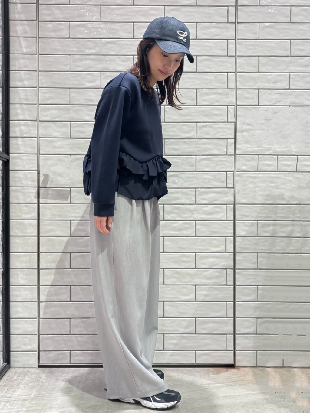 ranさんの「OPAQUE.CLIP｜裾フリルドッキングトップス【洗濯機OK】」を使ったコーディネート
